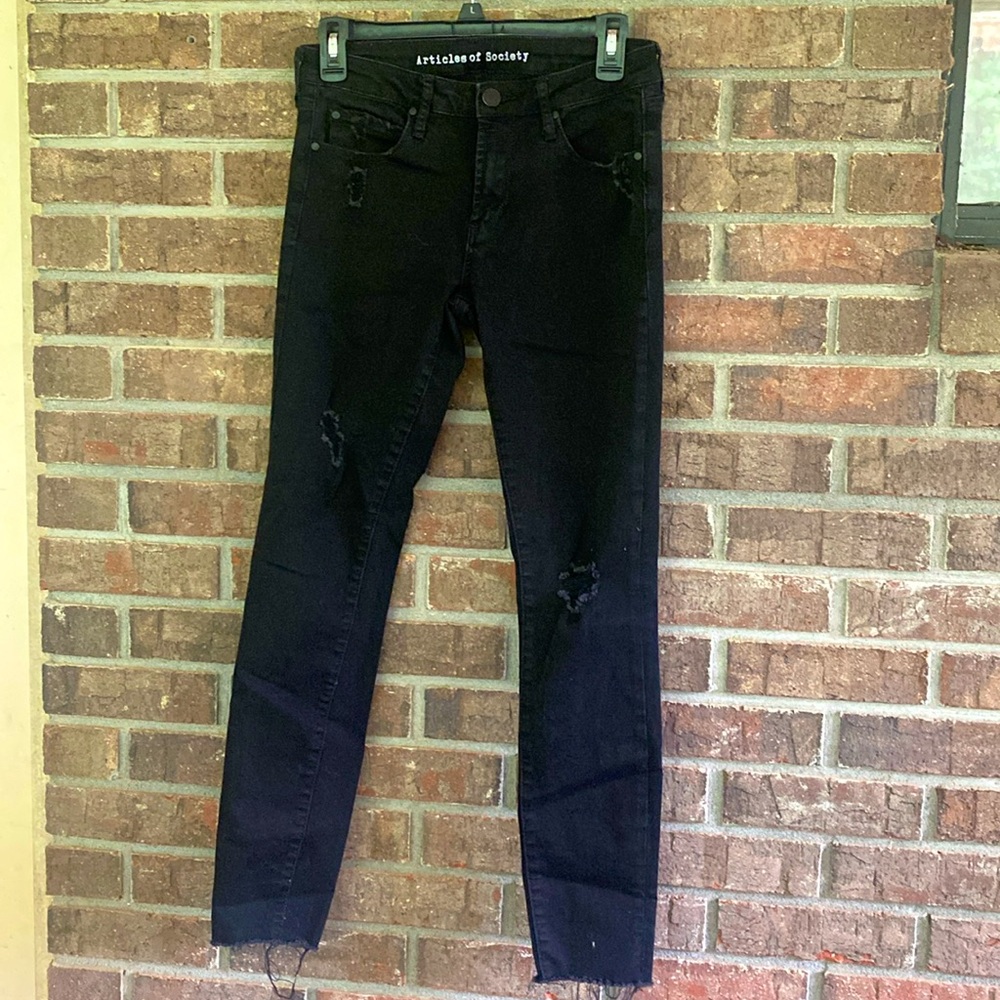 Articles of Society Black Distressed Denim Jeans